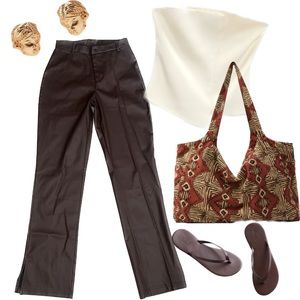 Brown leather rue21 pants size S